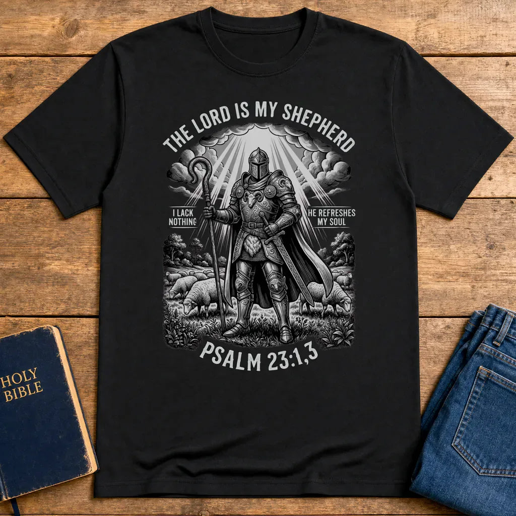 The Lord Is My Shepherd Warrior T-Shirt - Black