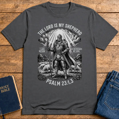 The Lord Is My Shepherd Warrior T-Shirt - Charcoal