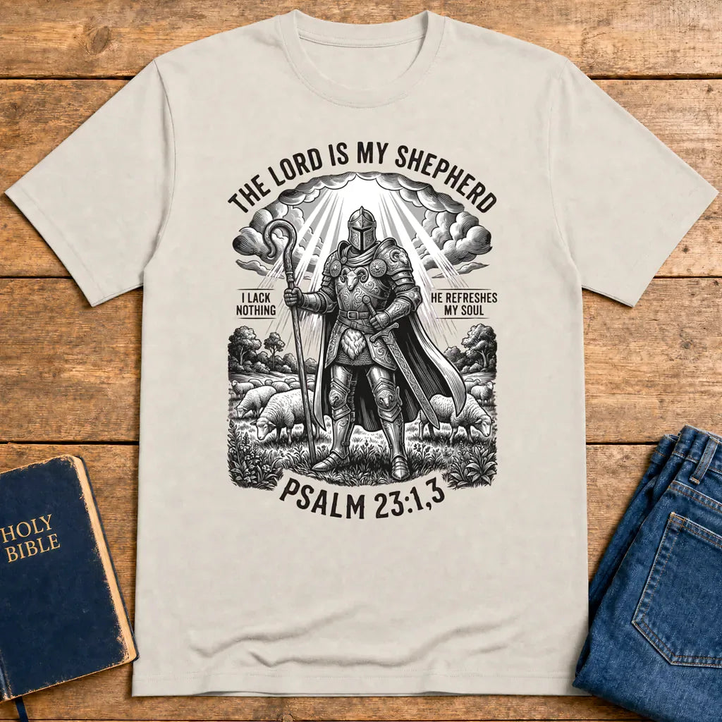 The Lord Is My Shepherd Warrior T-Shirt - Ice Grey