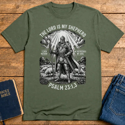 The Lord Is My Shepherd Warrior T-Shirt - Military Green
