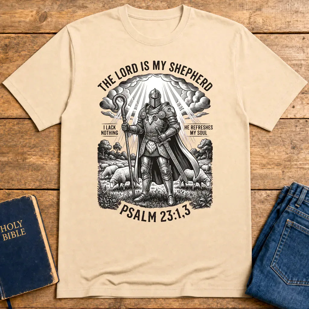 The Lord Is My Shepherd Warrior T-Shirt - Natural