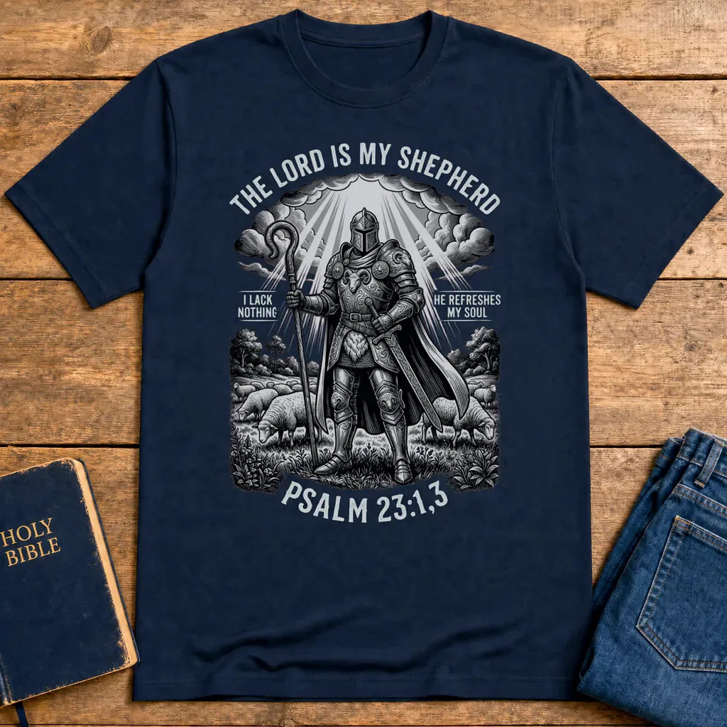 The Lord Is My Shepherd Warrior T-Shirt - Navy
