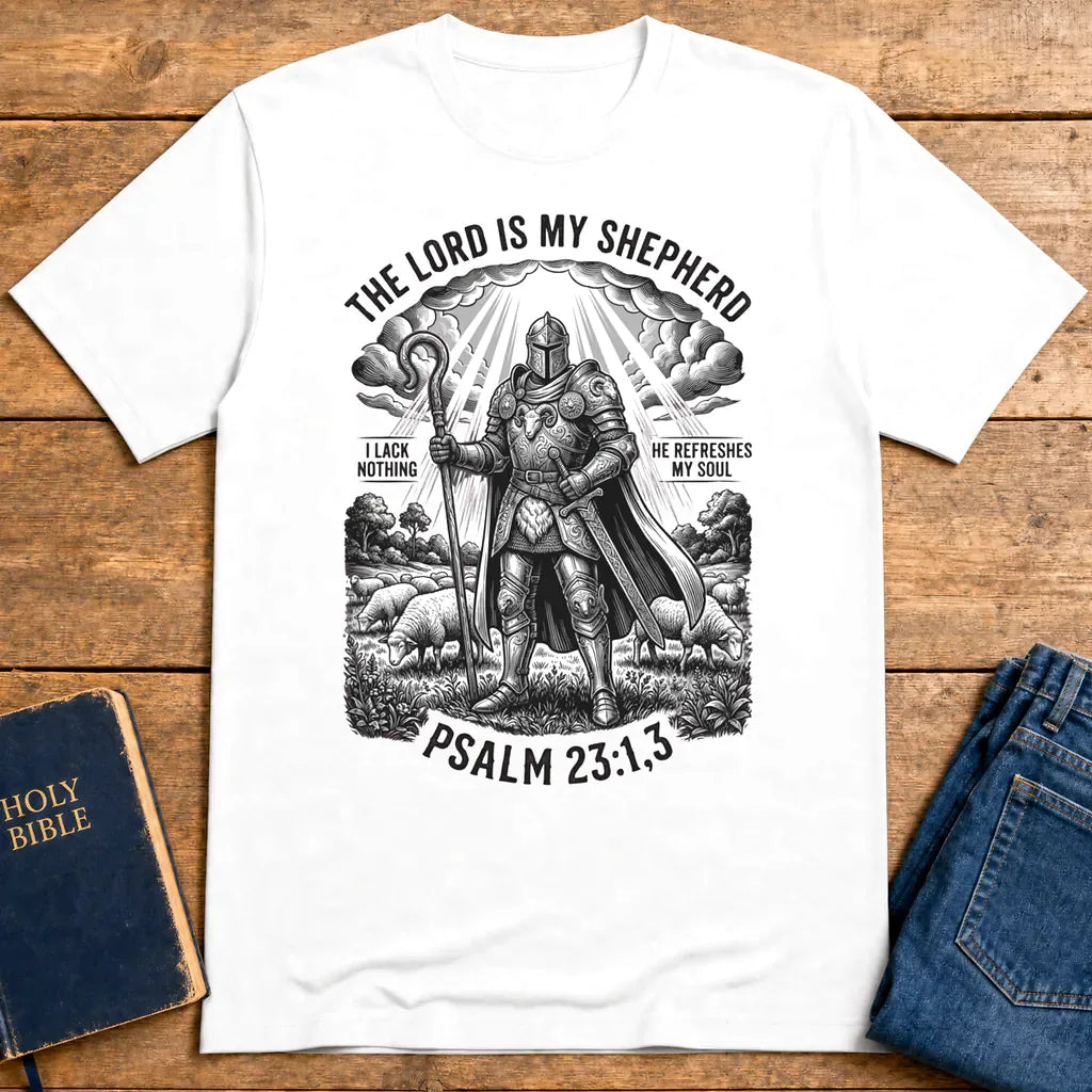 The Lord Is My Shepherd Warrior T-Shirt - White