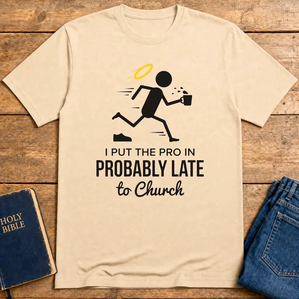 Probably Late to Church T-Shirt - Natural