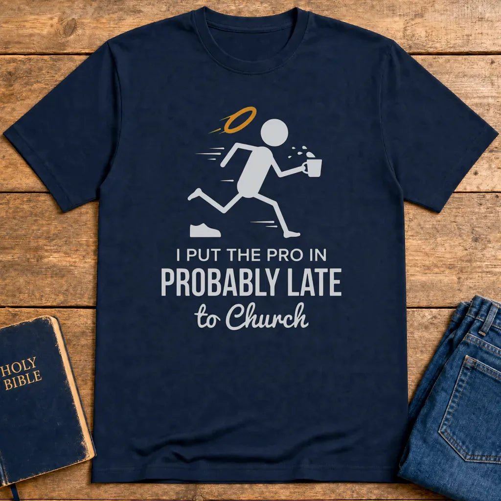 Probably Late to Church T-Shirt - Navy