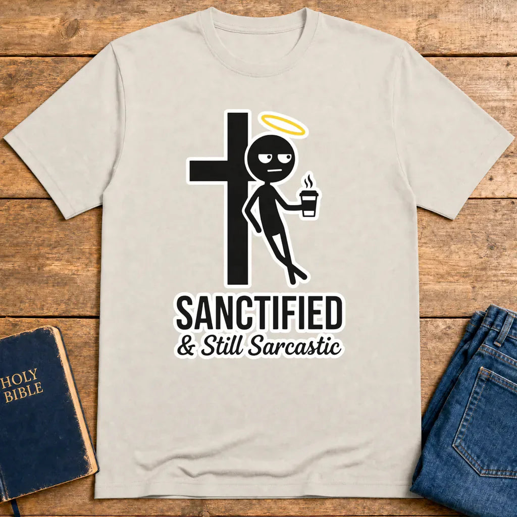 Sanctified & Still Sarcastic T-Shirt - Ice Grey