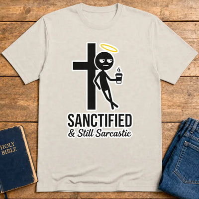 Sanctified & Still Sarcastic T-Shirt - Ice Grey