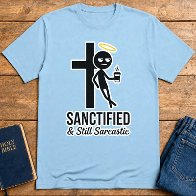 Sanctified & Still Sarcastic T-Shirt - Light Blue