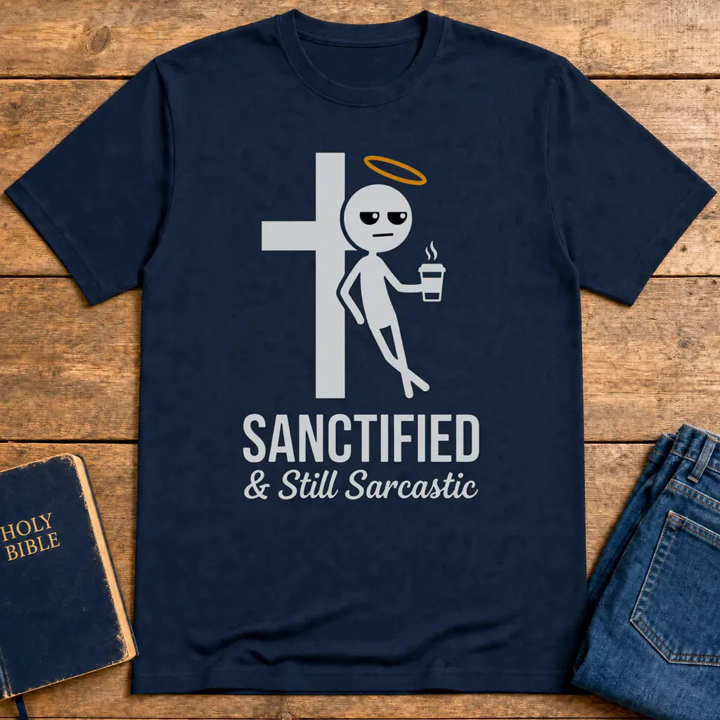 Sanctified & Still Sarcastic T-Shirt - Navy