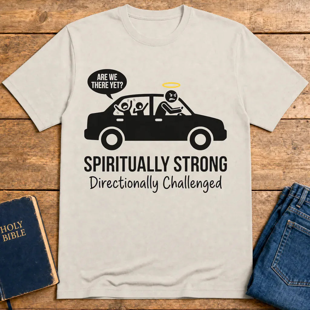Spiritually Strong Travel Humor T-Shirt - Ice Grey