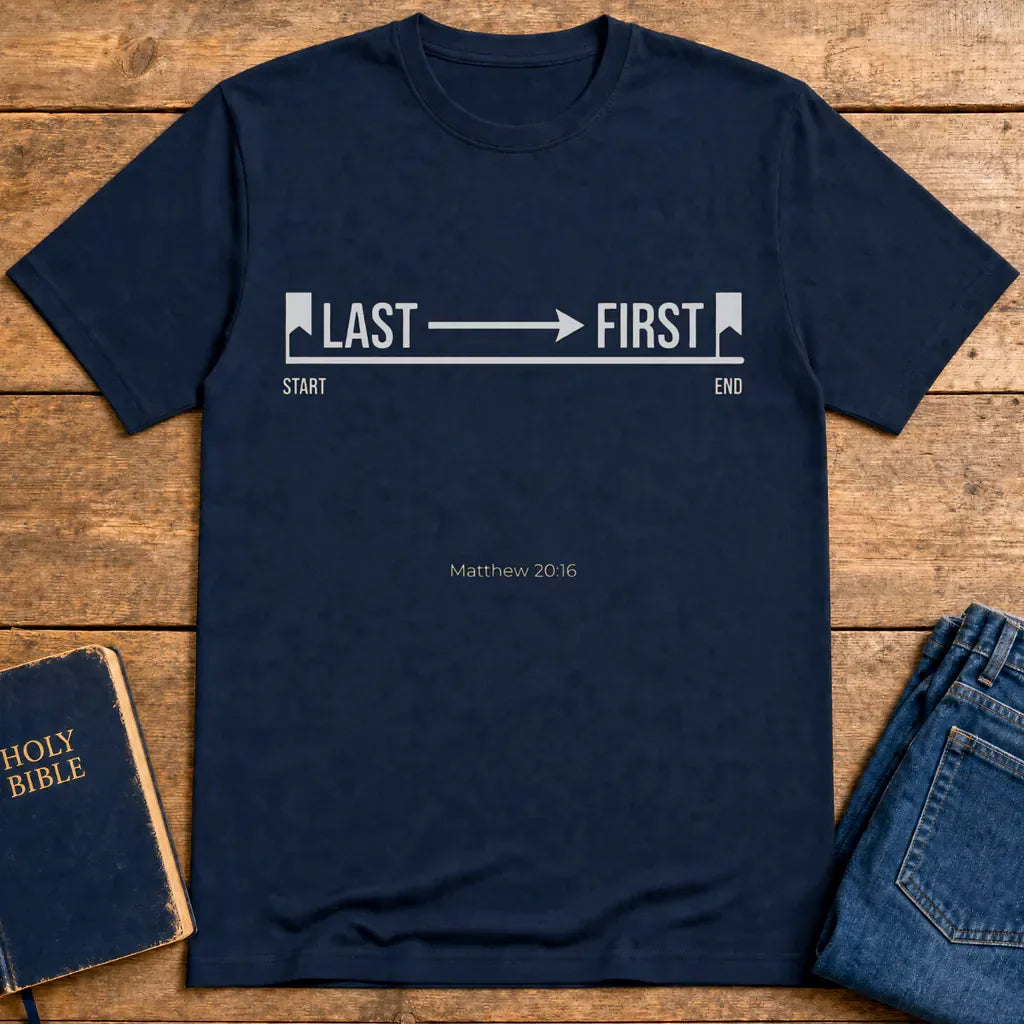 Last to First T-Shirt - Navy