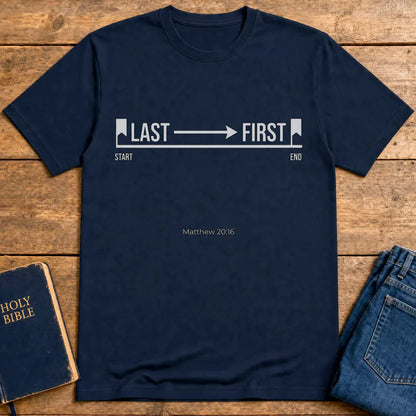 Last to First T-Shirt - Navy