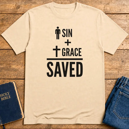 Sin + Grace = Saved T-Shirt - Natural