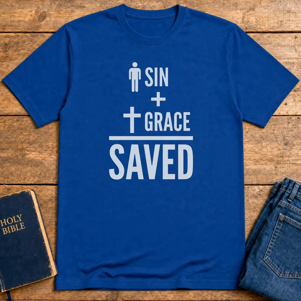 Sin + Grace = Saved T-Shirt - Royal