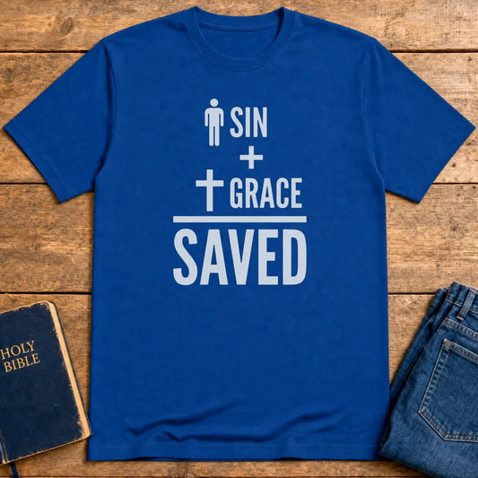 Sin + Grace = Saved T-Shirt - Royal
