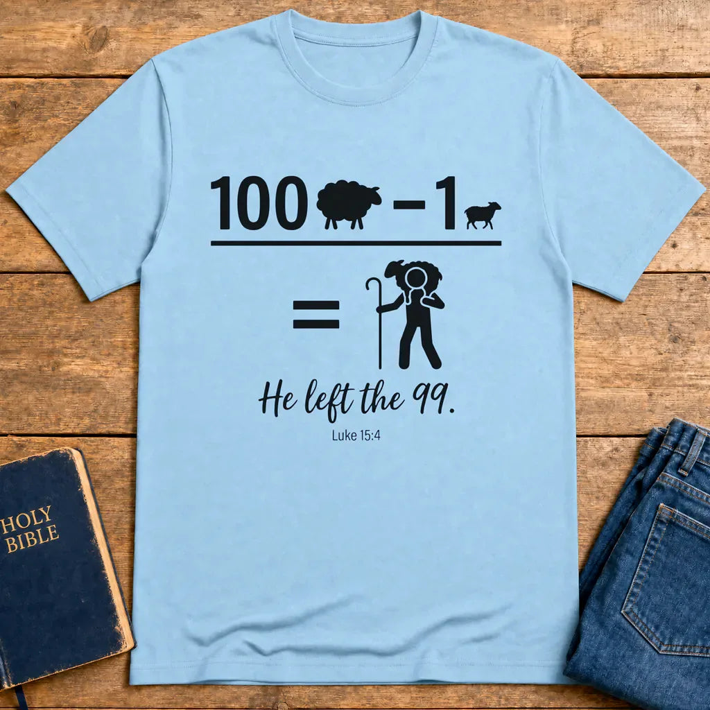He Left the 99 T-Shirt - Light Blue