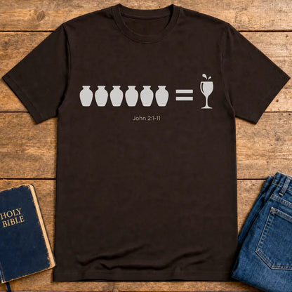 Water-to-Wine Miracle T-Shirt - Dark Chocolate