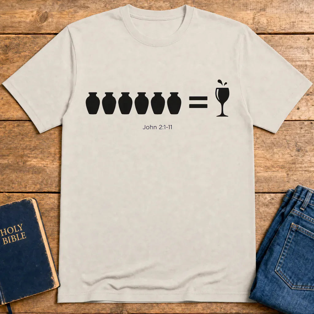 Water-to-Wine Miracle T-Shirt - Ice Grey