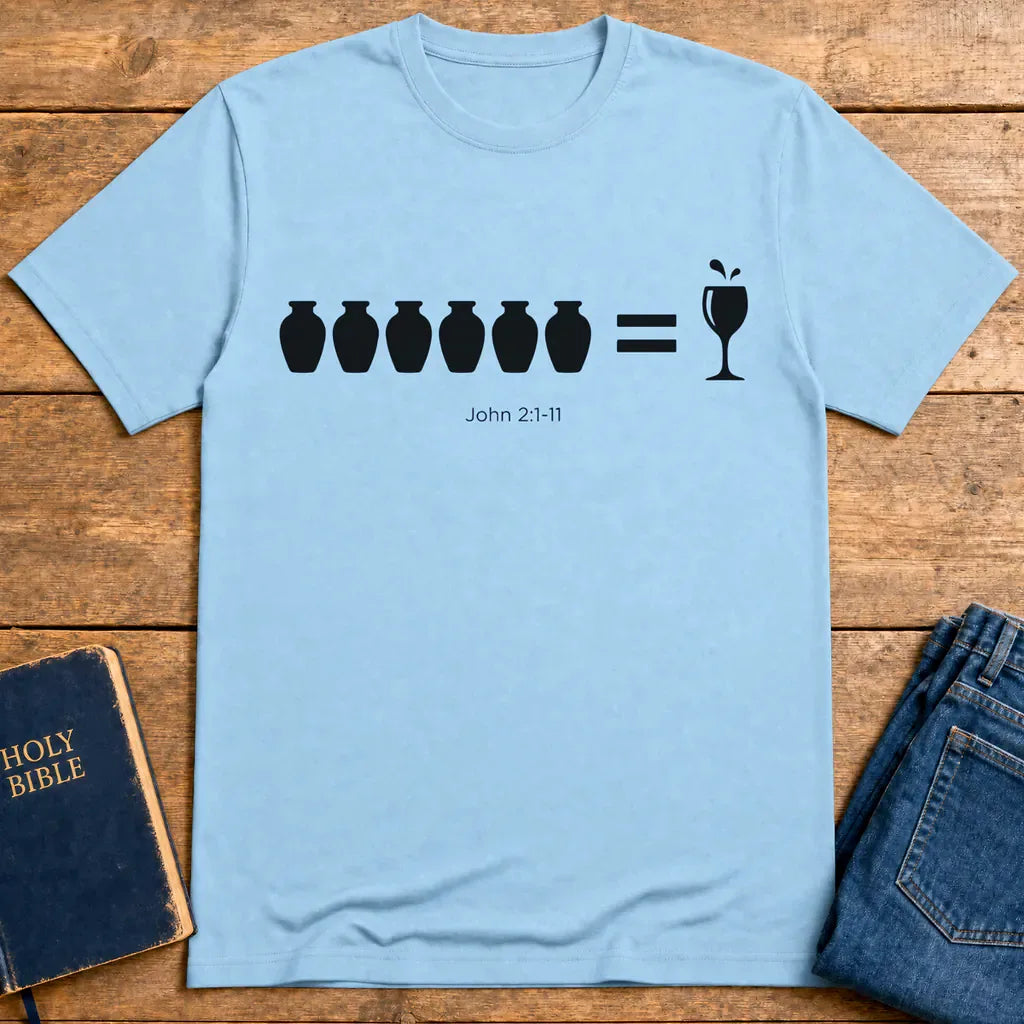 Water-to-Wine Miracle T-Shirt - Light Blue