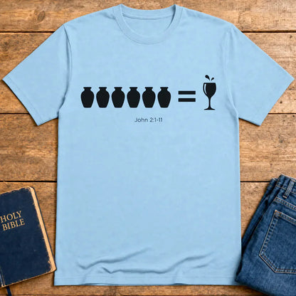 Water-to-Wine Miracle T-Shirt - Light Blue