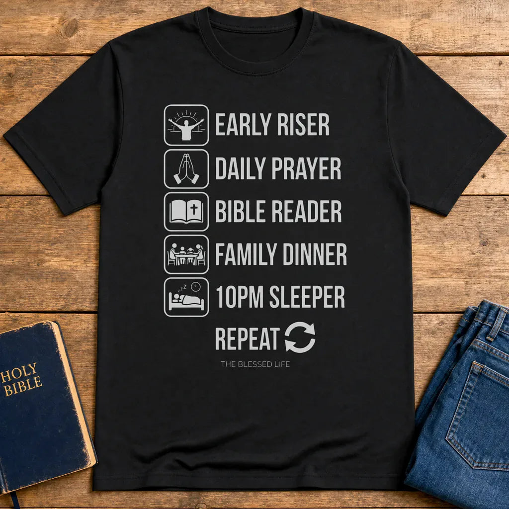 The Blessed Life Routine T-Shirt - Black