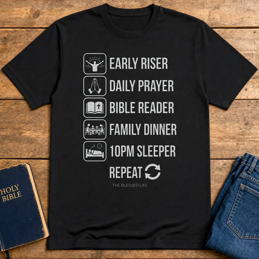 The Blessed Life Routine T-Shirt - Black
