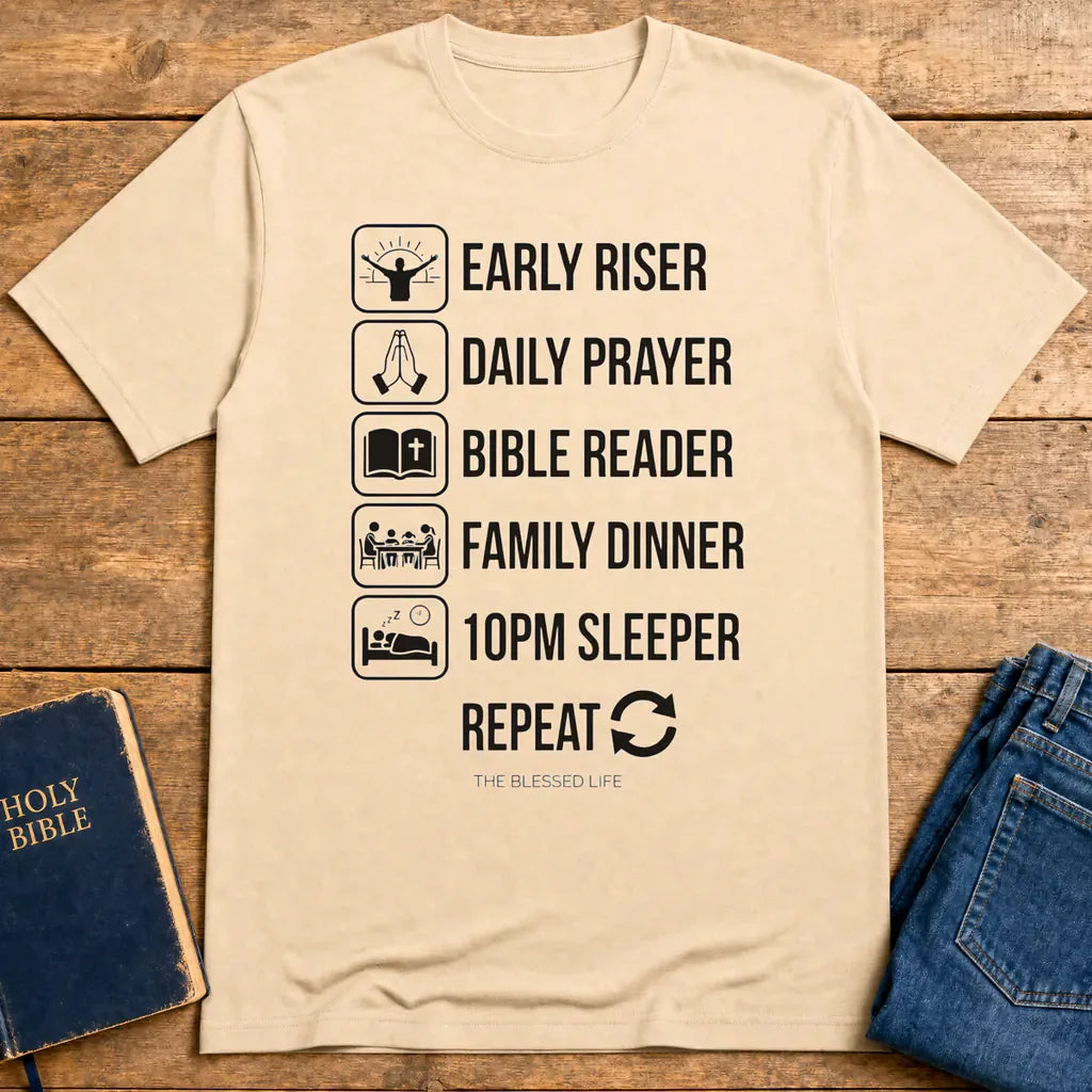 The Blessed Life Routine T-Shirt - Natural