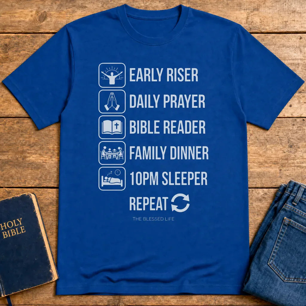 The Blessed Life Routine T-Shirt - Royal
