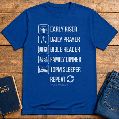 The Blessed Life Routine T-Shirt - Royal