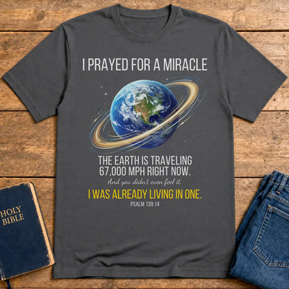 Living in a Ringed World T-Shirt - Charcoal