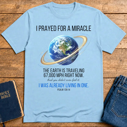 Living in a Ringed World T-Shirt - Light Blue