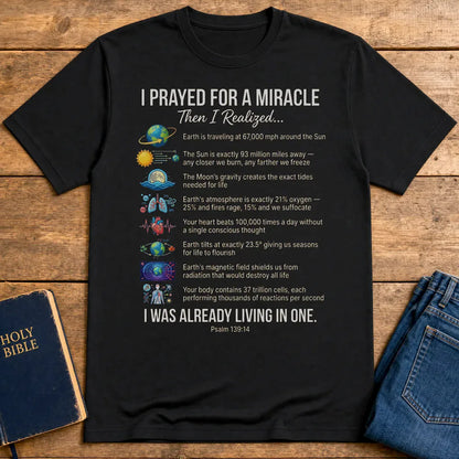 Already Living in a Miracle T-Shirt - Black