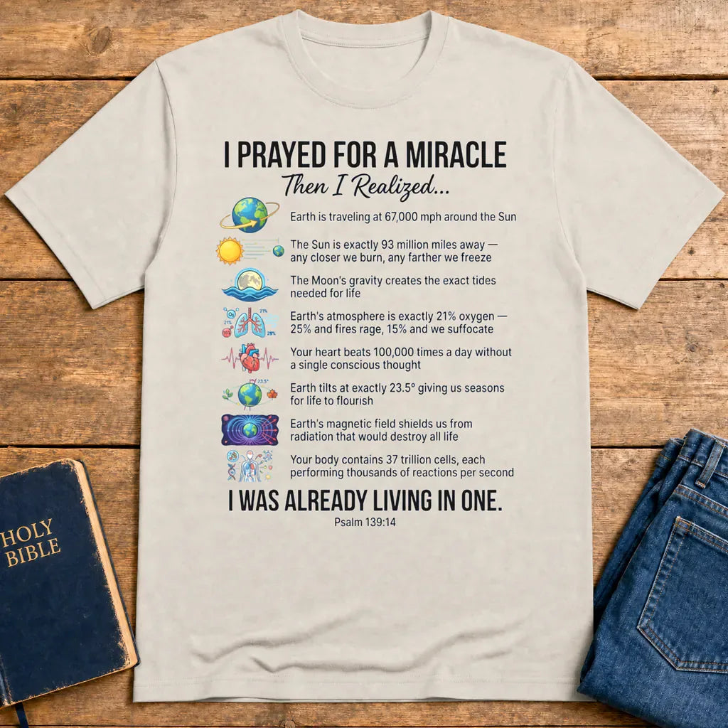 Already Living in a Miracle T-Shirt - Ice Grey