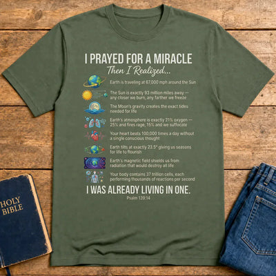 Already Living in a Miracle T-Shirt - Military Green