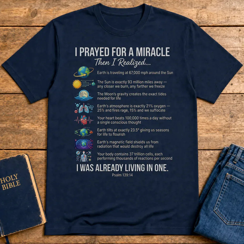 Already Living in a Miracle T-Shirt - Navy