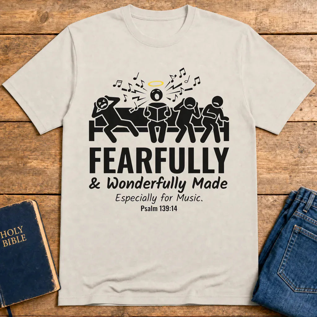 Fearfully & Wonderfully Made Music T-Shirt - Ice Grey