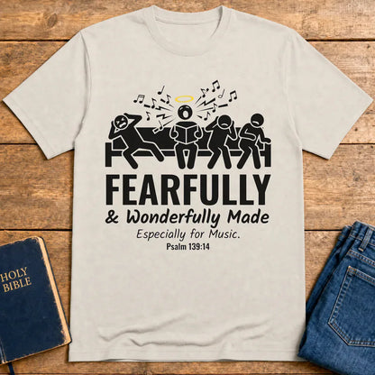 Fearfully & Wonderfully Made Music T-Shirt - Ice Grey