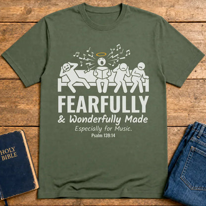 Fearfully & Wonderfully Made Music T-Shirt - Military Green