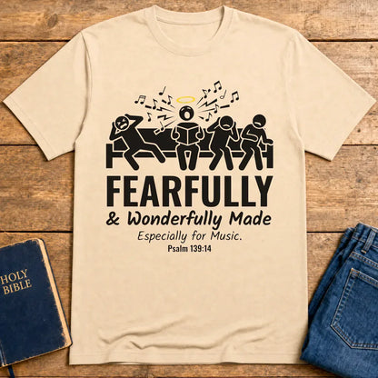 Fearfully & Wonderfully Made Music T-Shirt - Natural