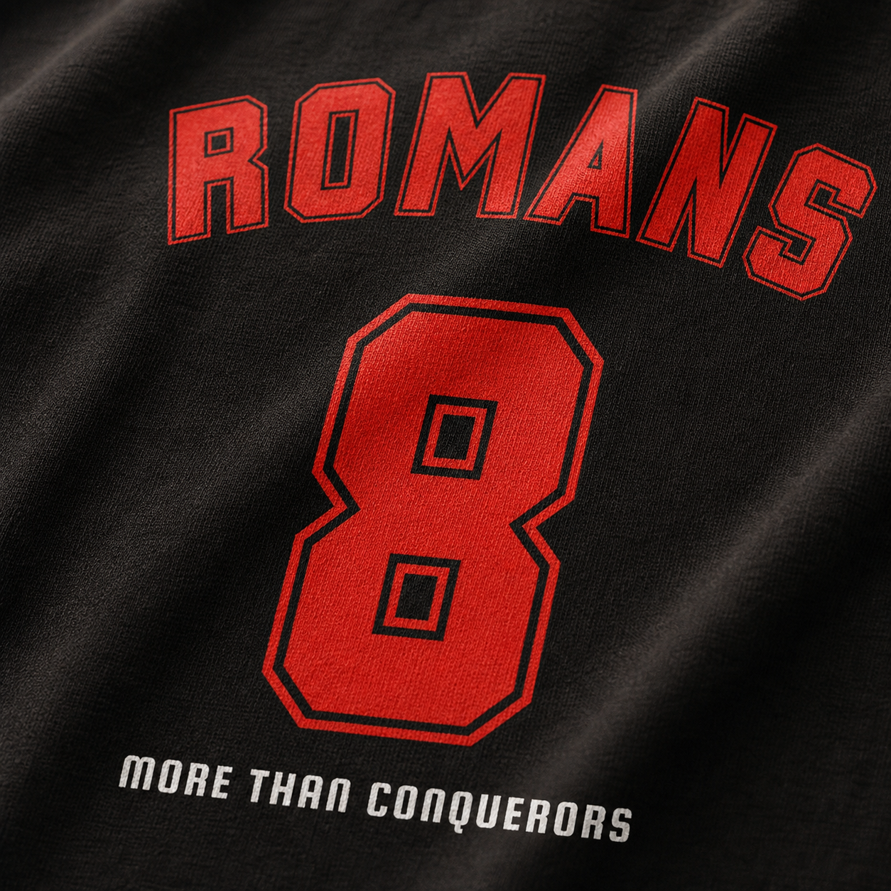 Romans 8 Victory T-Shirt_macro_detail