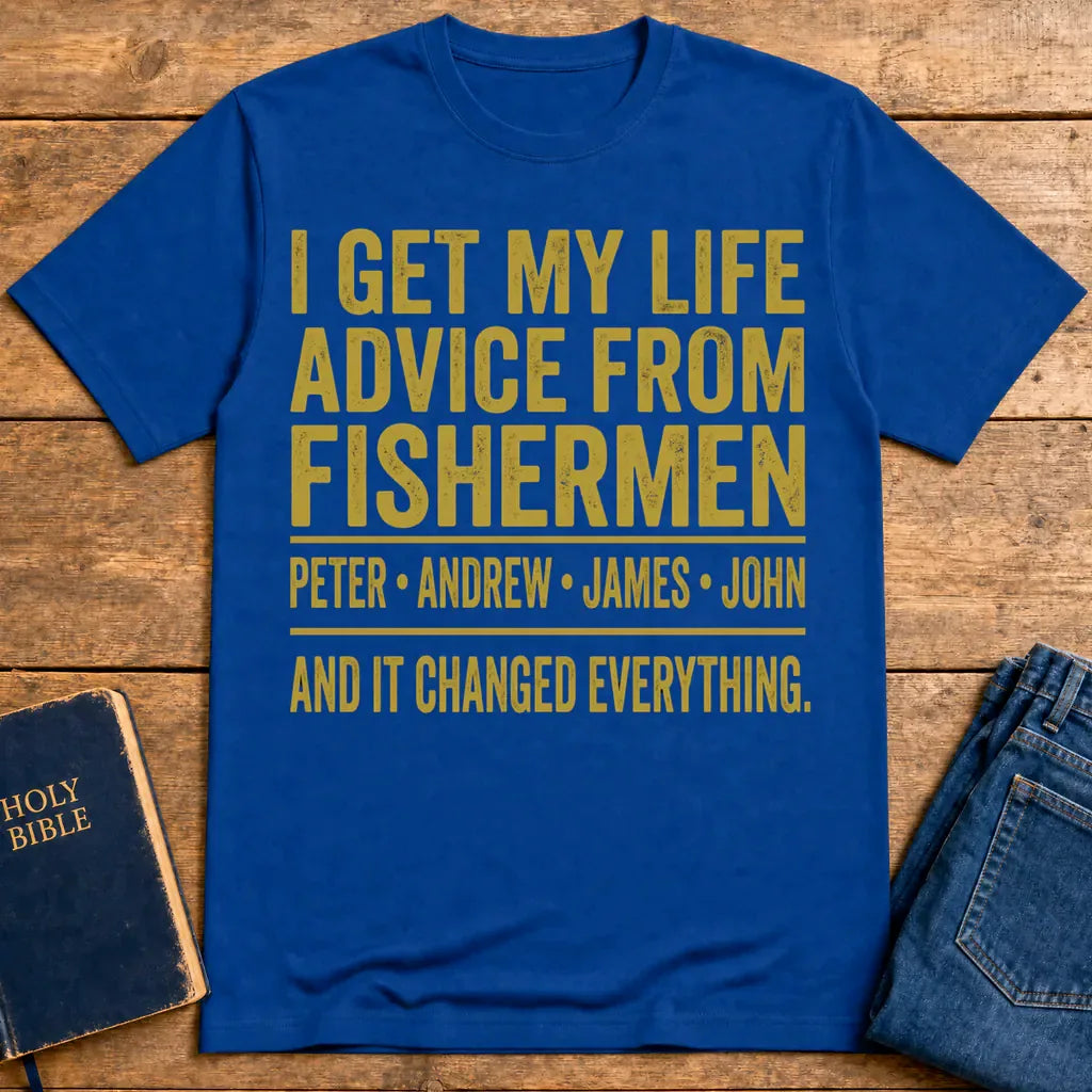 Life Advice from Fishermen T-Shirt - Royal