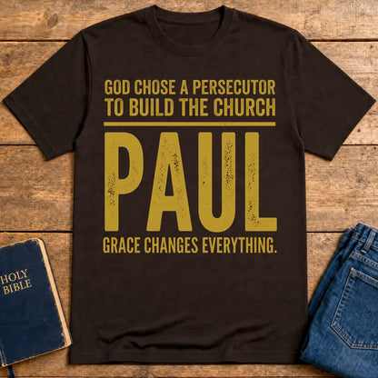 Grace Changes Everything Paul T-Shirt - Dark Chocolate