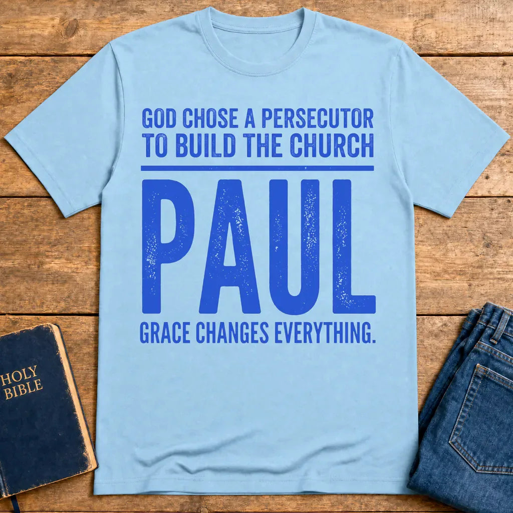 Grace Changes Everything Paul T-Shirt - Light Blue