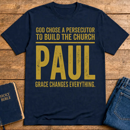 Grace Changes Everything Paul T-Shirt - Navy