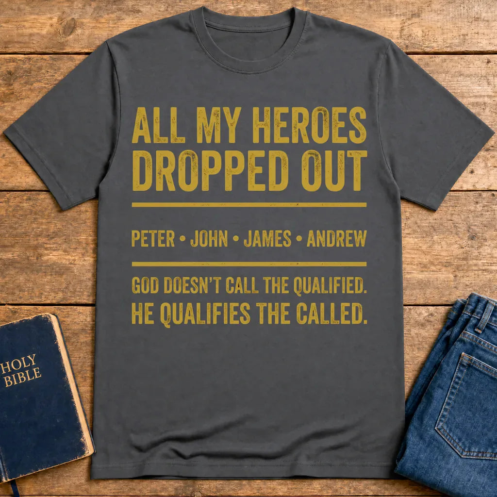 All My Heroes Dropped Out T-Shirt - Charcoal
