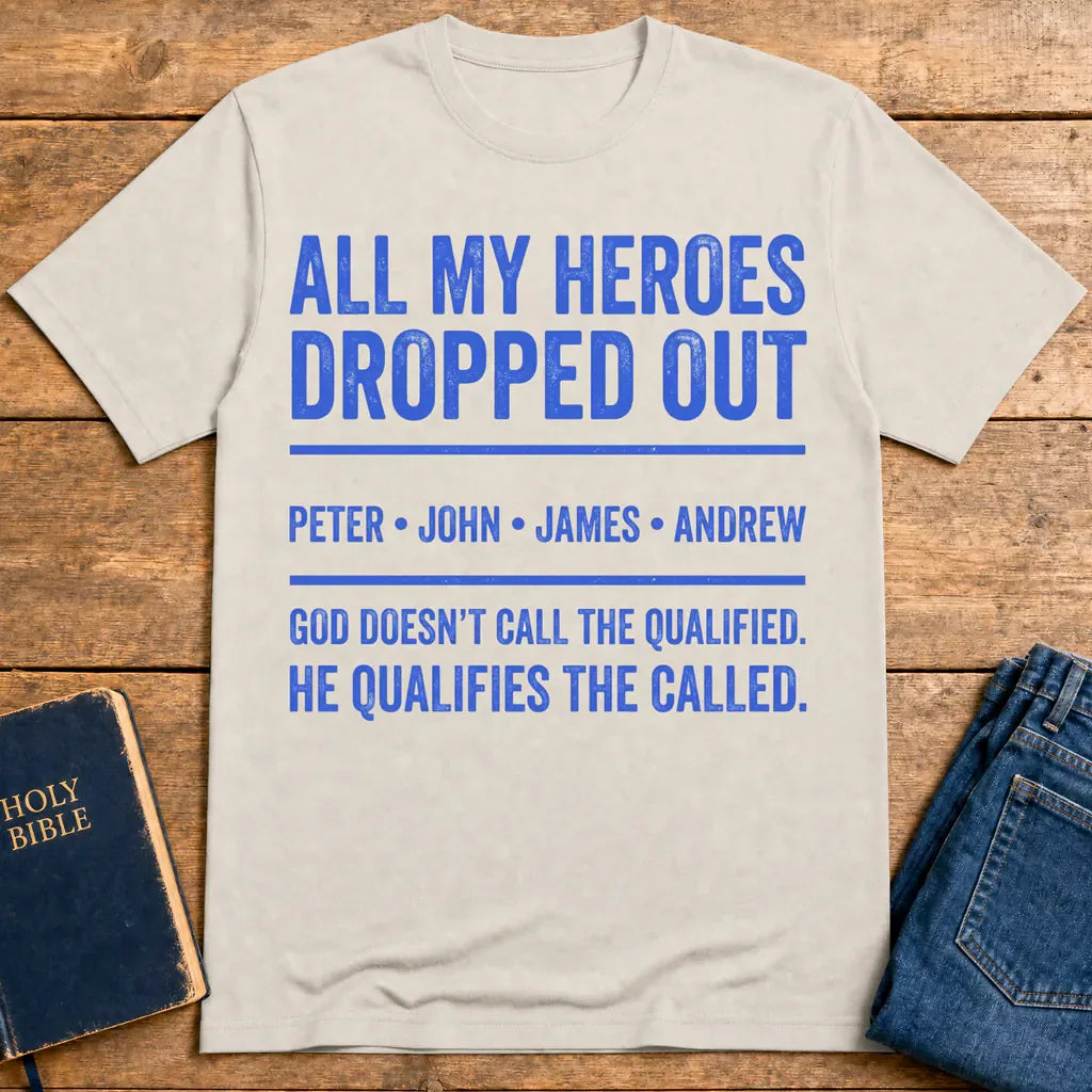 All My Heroes Dropped Out T-Shirt - Ice Grey