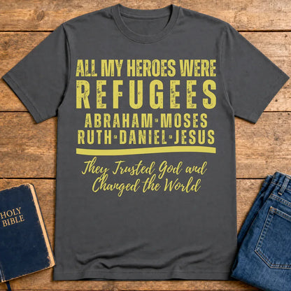 Heroes of Faith Refugees T-Shirt - Charcoal