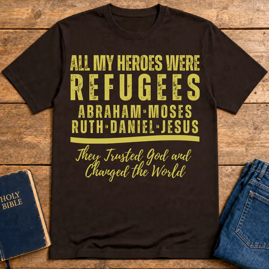 Heroes of Faith Refugees T-Shirt - Dark Chocolate