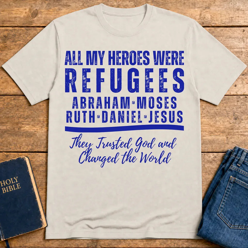 Heroes of Faith Refugees T-Shirt - Ice Grey