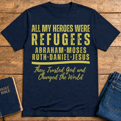 Heroes of Faith Refugees T-Shirt - Navy